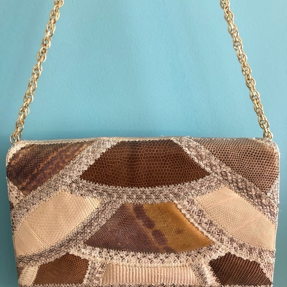 Marle Vintage Faux Snakeskin Patchwork Purse — image 2 of 8